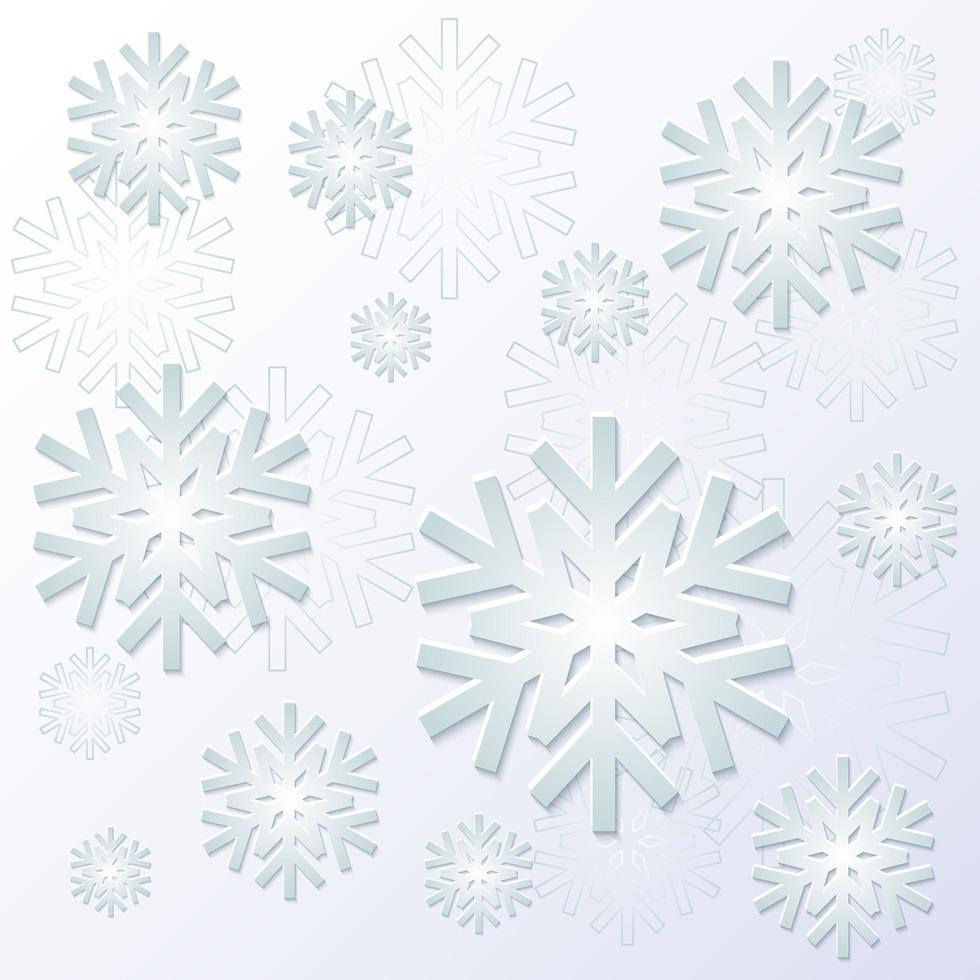 fondo de invierno con copos de nieve vector