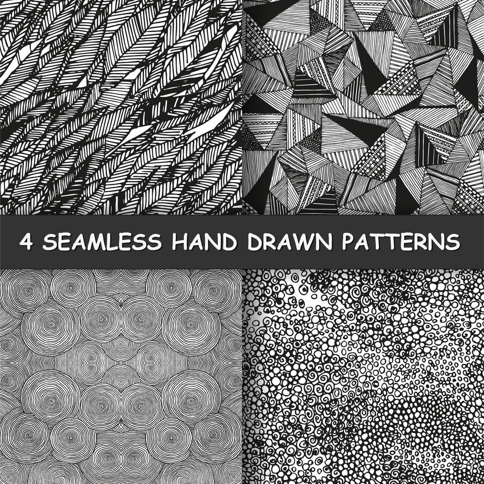 Seamless hand drawn pattern. vector