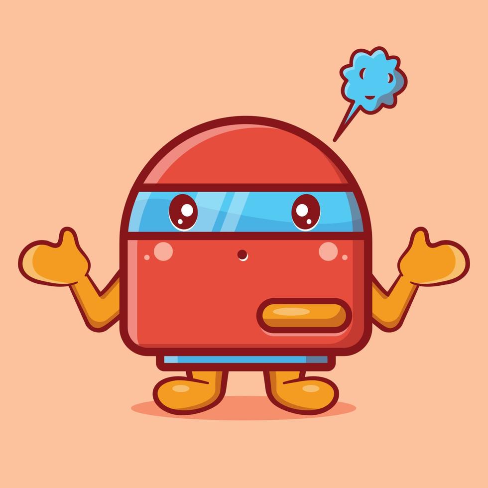 kawaii air purifier mascot with confused gesture isolated cartoon in flat style vector