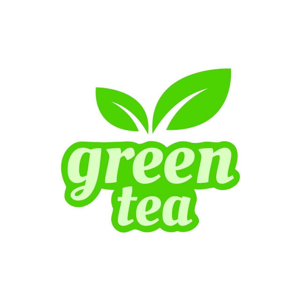 green tea logo symbol vector