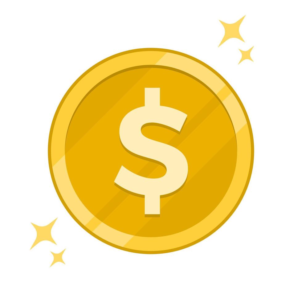 Dollar money coin icon. flat design, vector format.