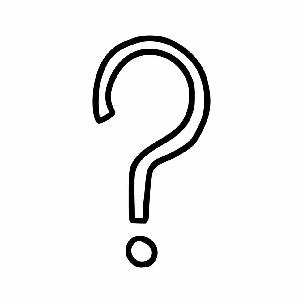 Question mark. Vector doodle icon. Logo technical support. Help.