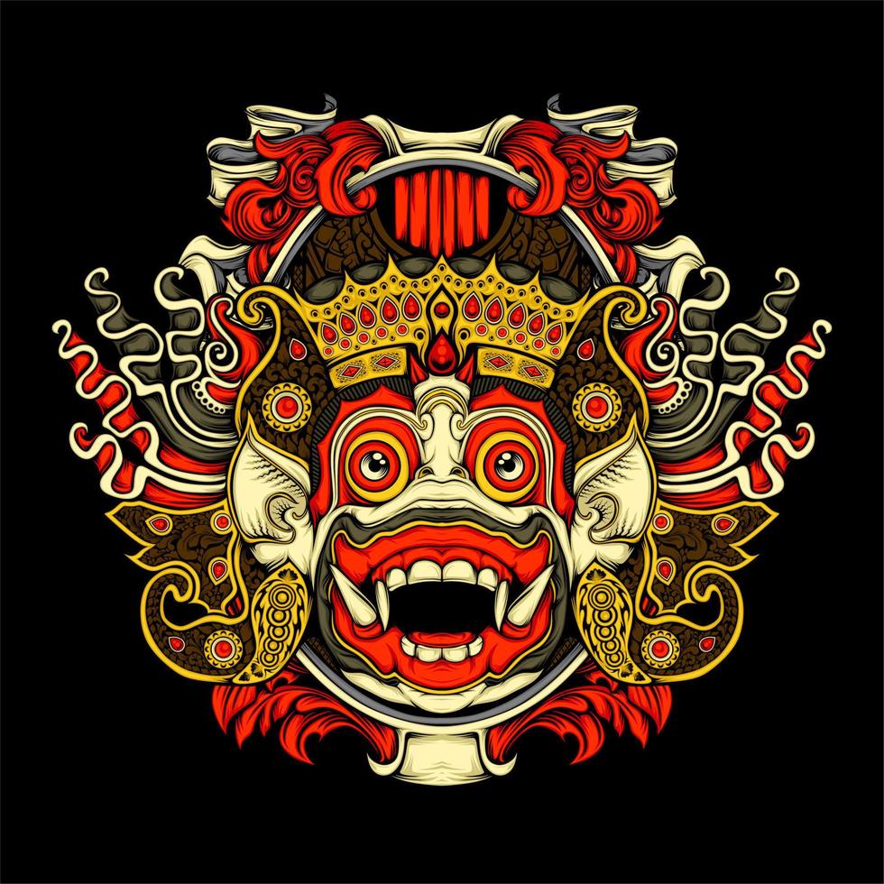 Ilustración de máscara barong vector