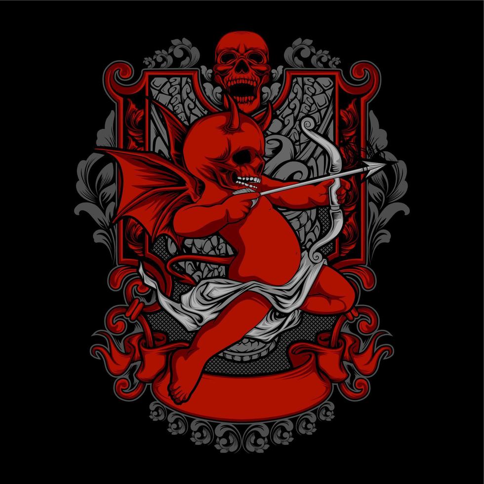 devil cupid illustration vector