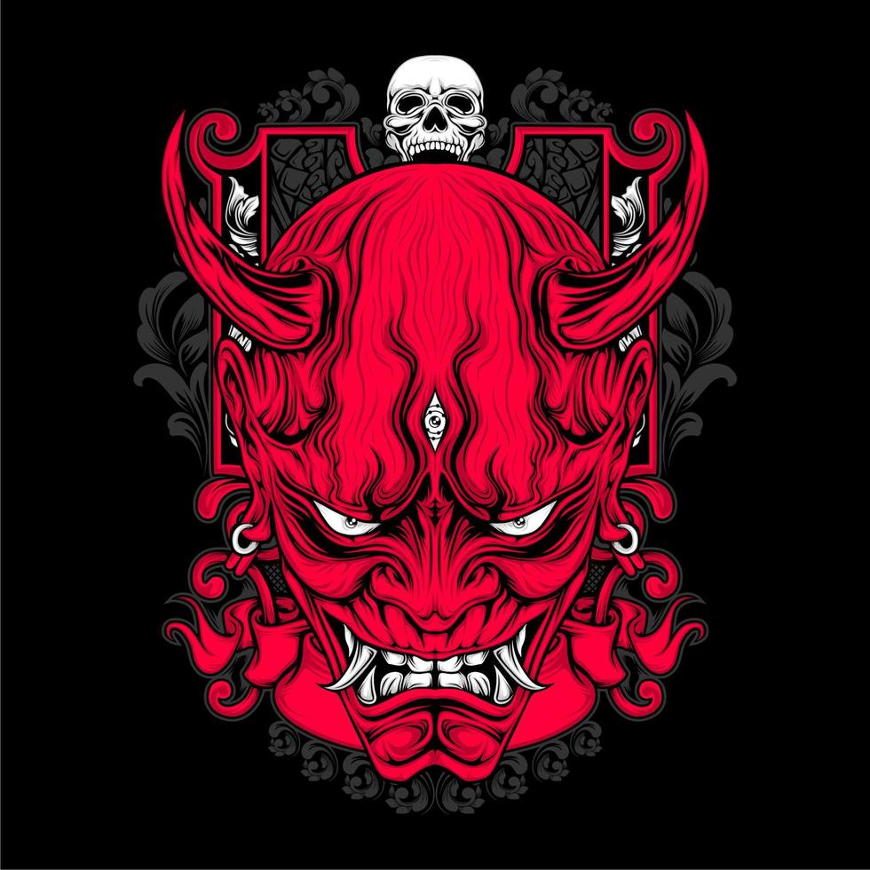 japanese oni mask 5421685 Vector Art at Vecteezy