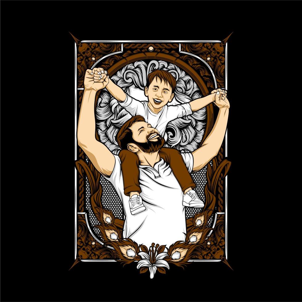 father and son relationship vector