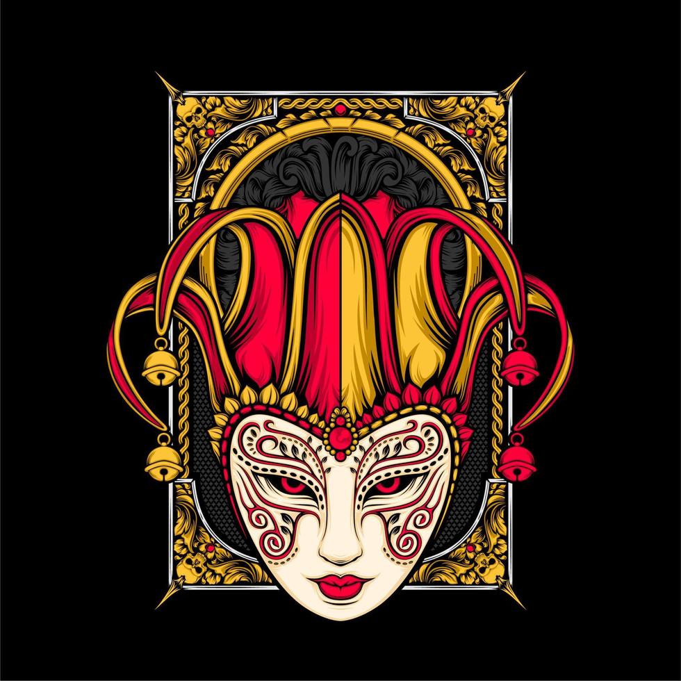 jester head illustration vector