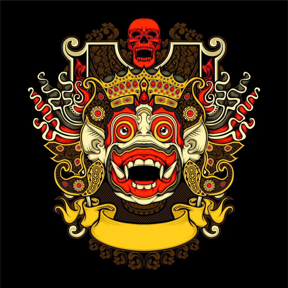 cultural full face mask illustration vector