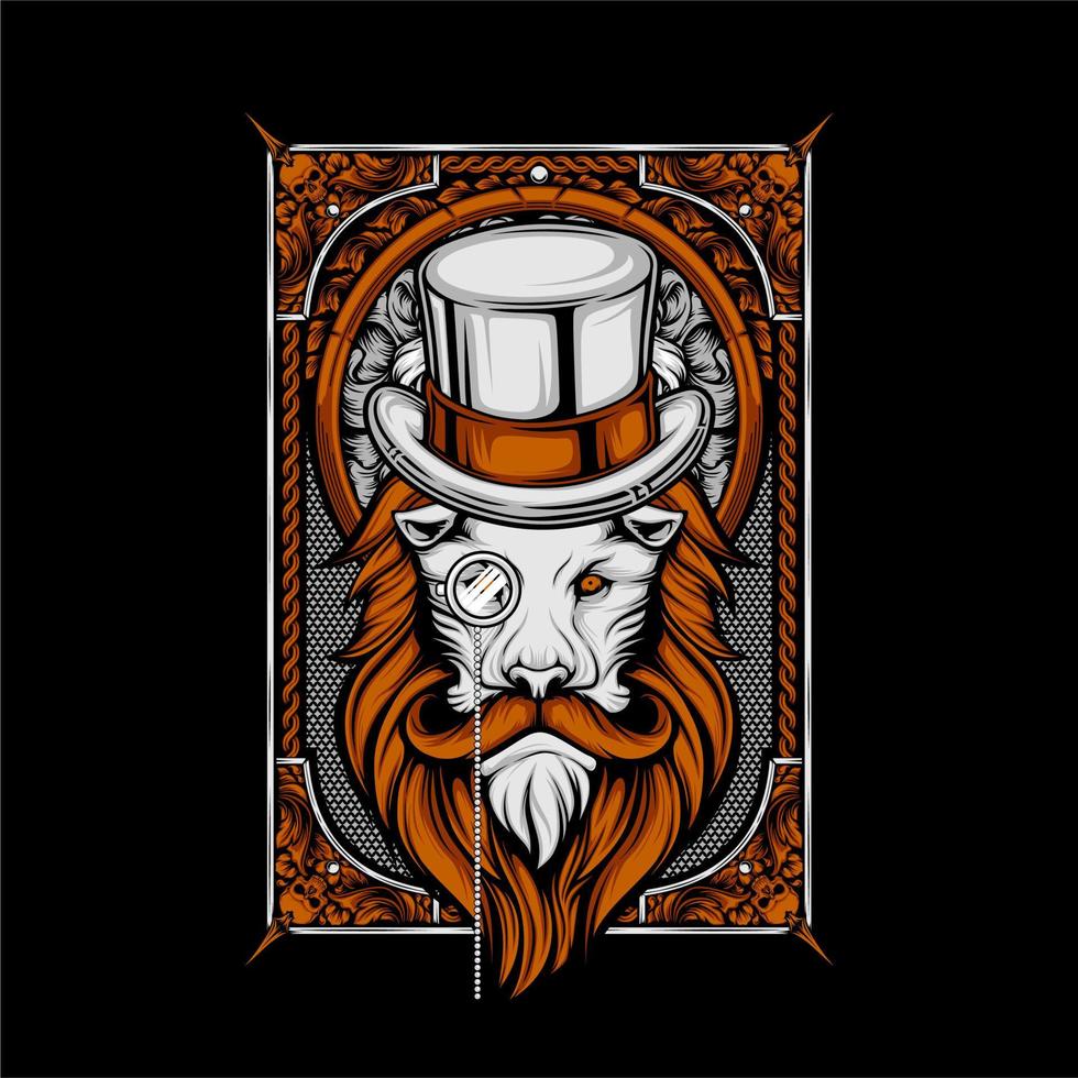 lion head illustration vector