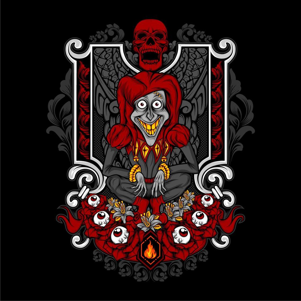 funny scary clown vector