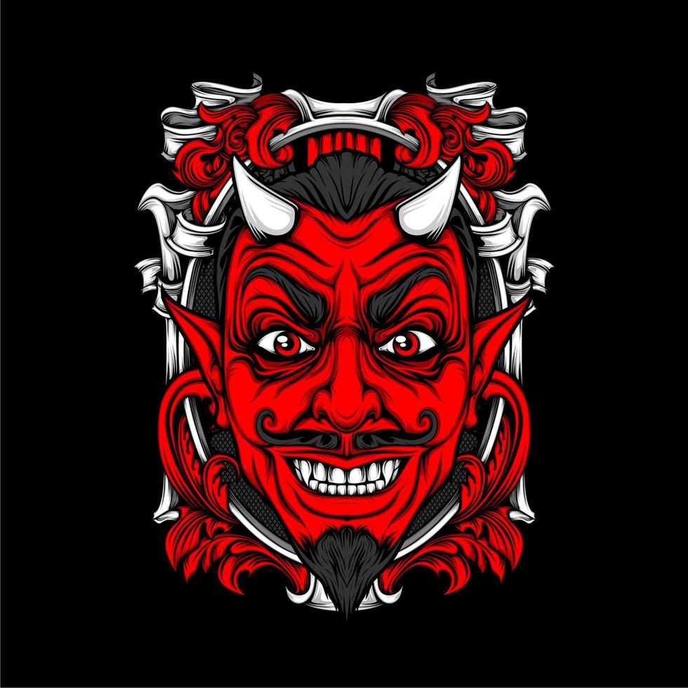 smiling devil face vector