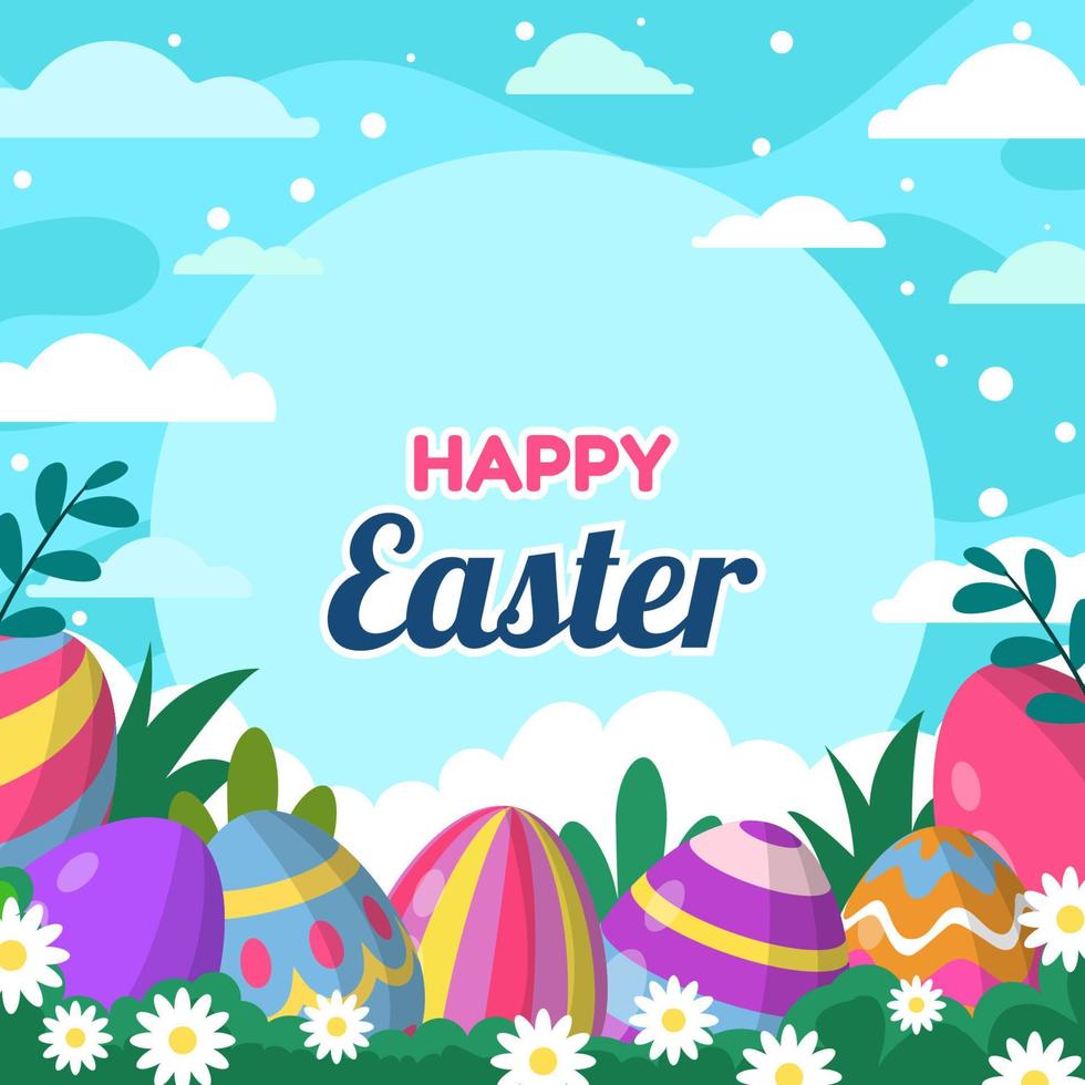 Happy Easter Egg Background vector