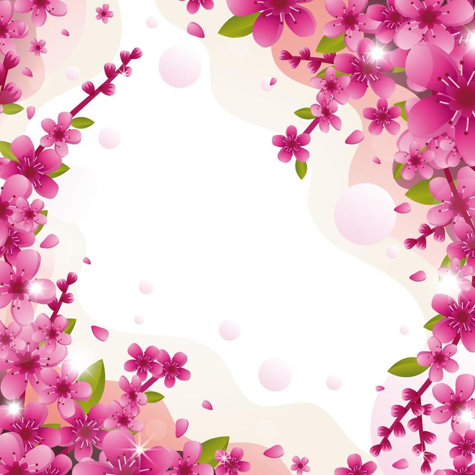 beautiful cherry blossom background vector