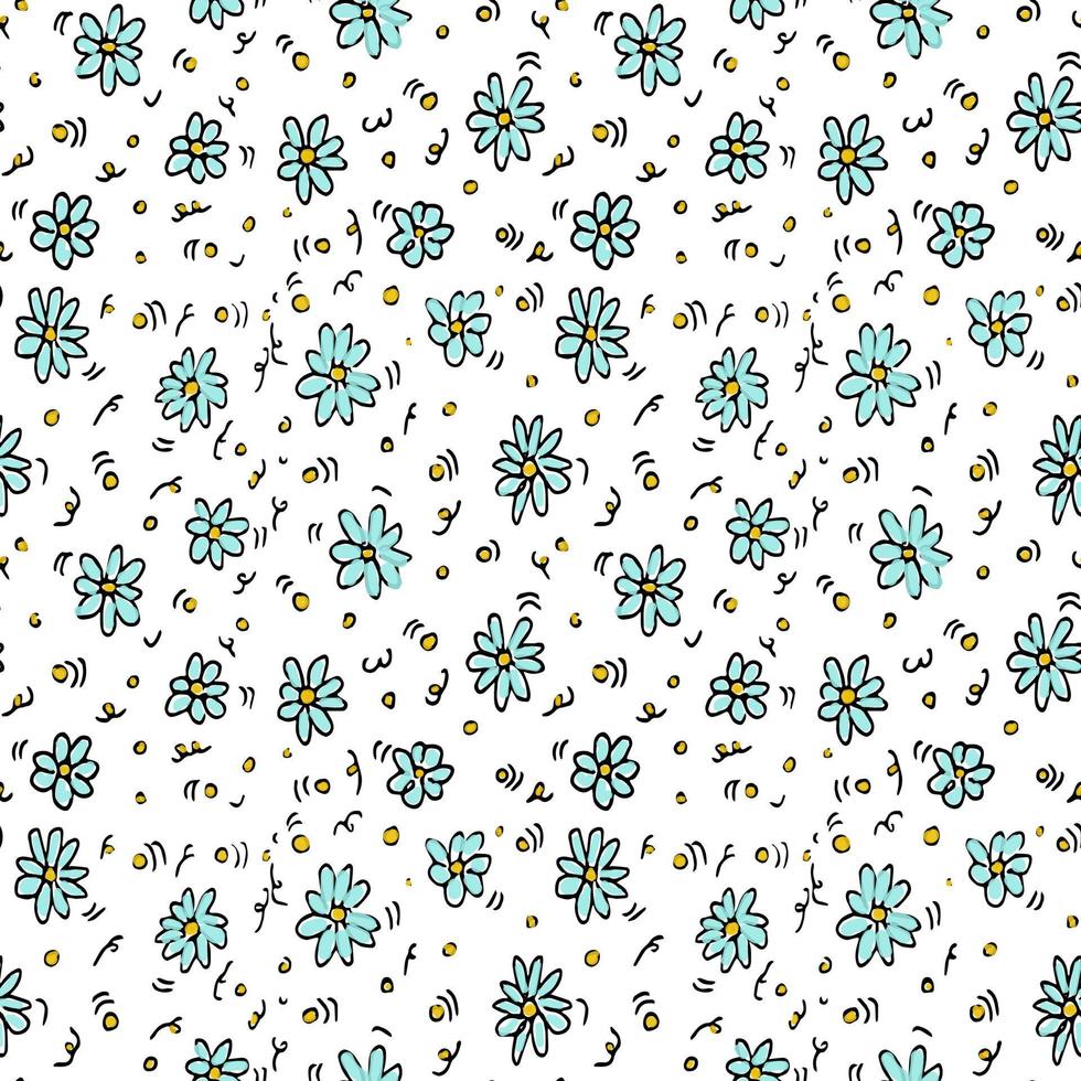 Colored seamless floral background. pattern with flowers. Floral illustration vector