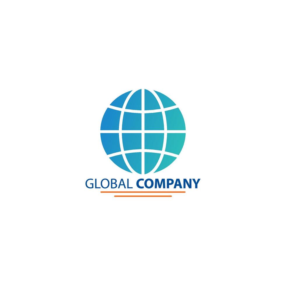 logotipo global azul y naranja. logotipo de tecnología vector