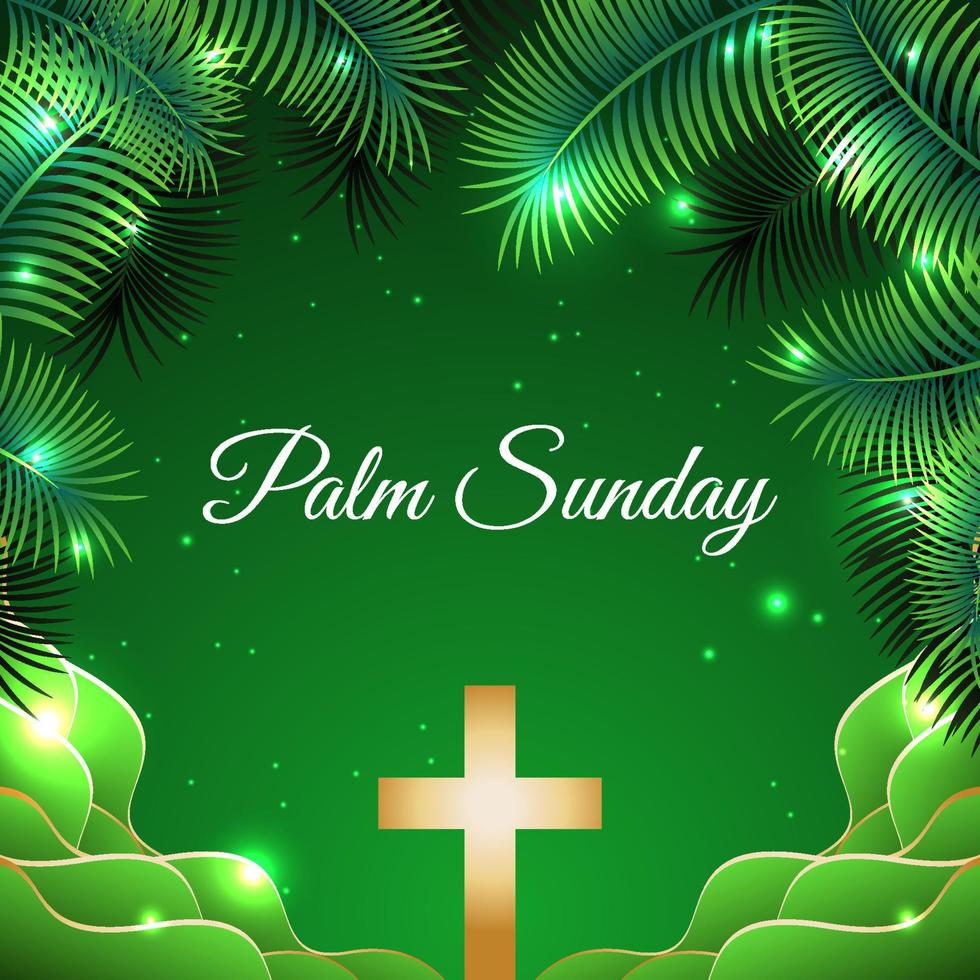 Palm Sunday Background with Sparkling Lights vector