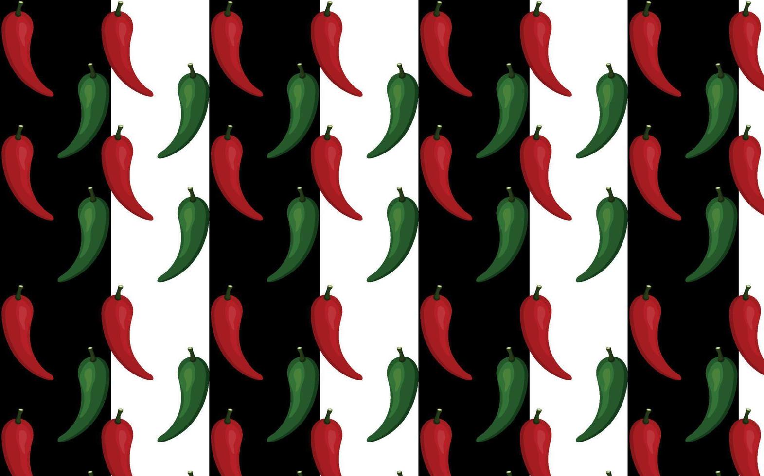 Hot spicy red and green chili peppers seamless pattern. Chili paper red and green spicy.organic. Vector illustration