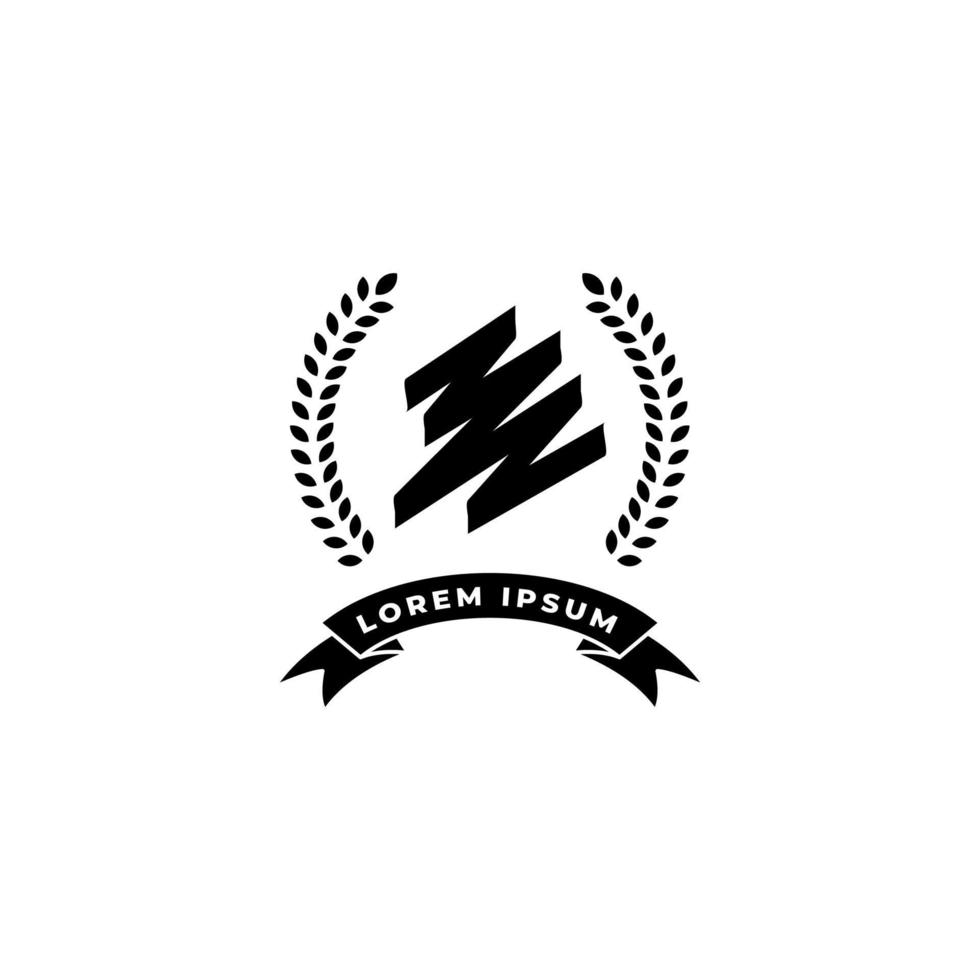 black scribble with curved wheat logo. Vector illustration