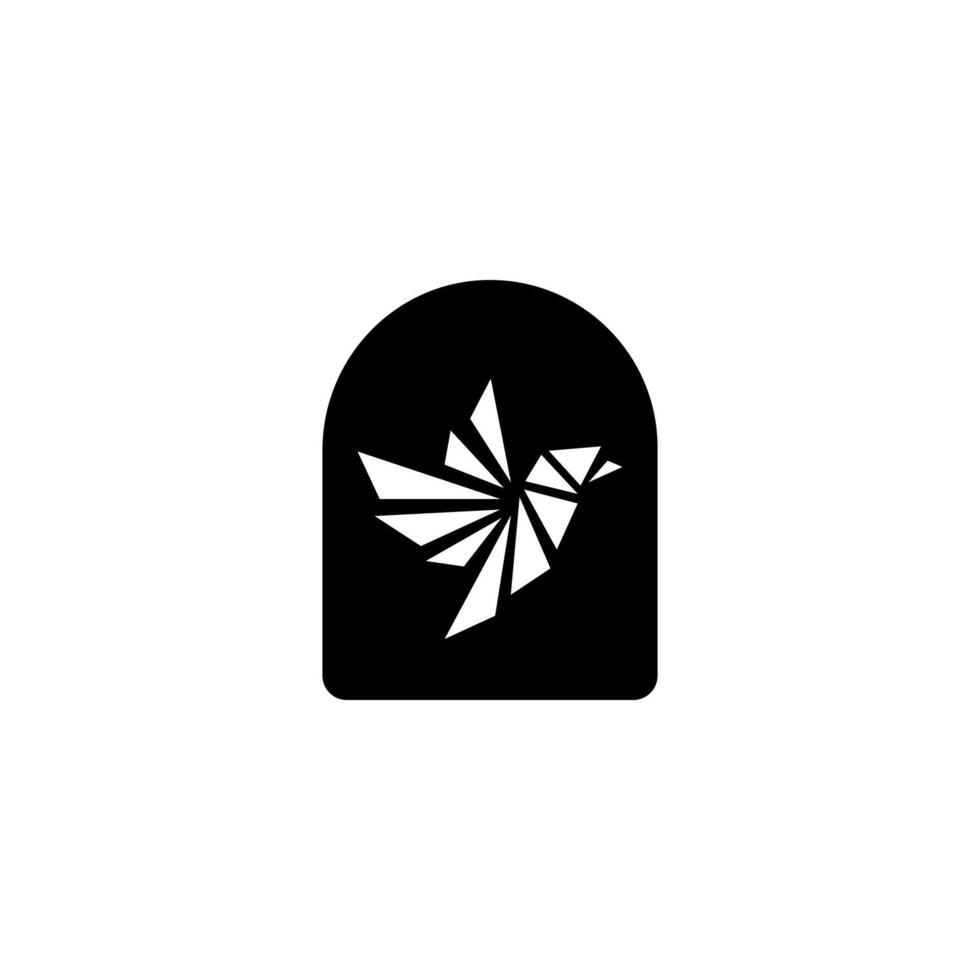triangular diamonds flying bird logo concept. Vector illustration