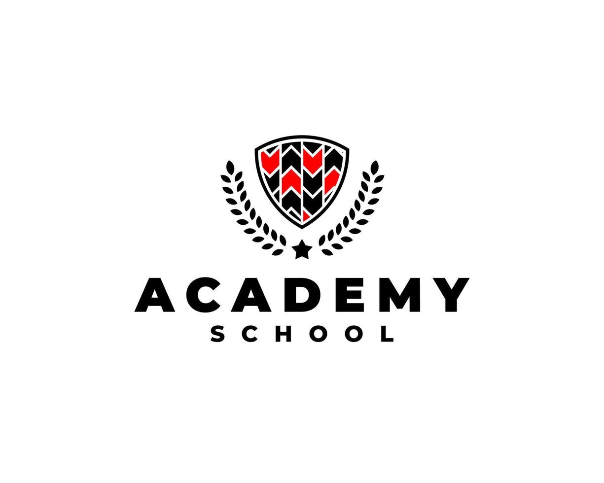 arrows shield school academy logo concept vector illustration