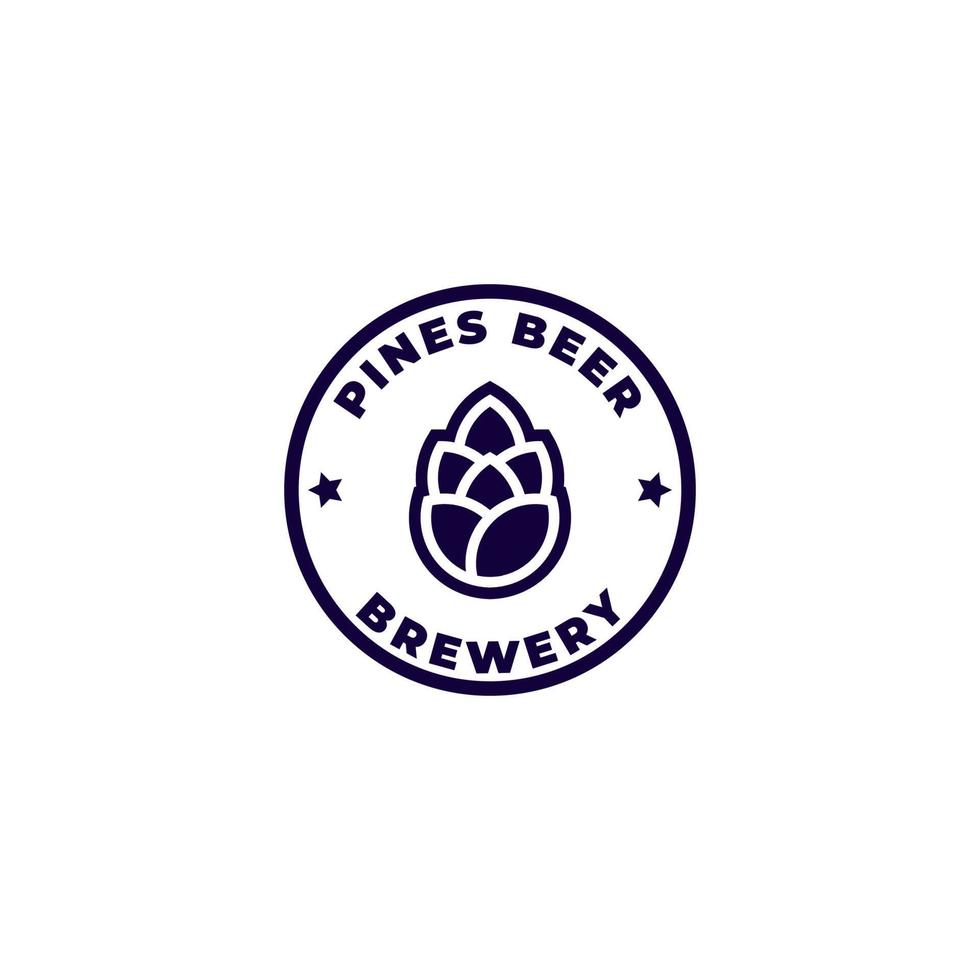 pinecone beer brewery stamp logo concept. Vector illustration