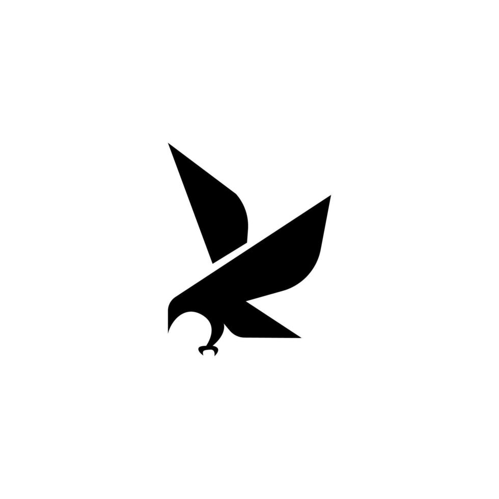 blak Letter K flying eagle logo design concept. Vector illustration