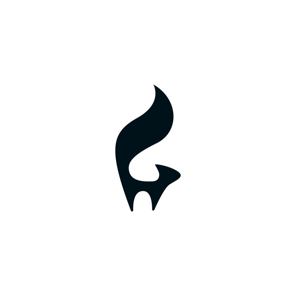 letra abstracta g concepto de logotipo de zorro negro. ilustración vectorial vector