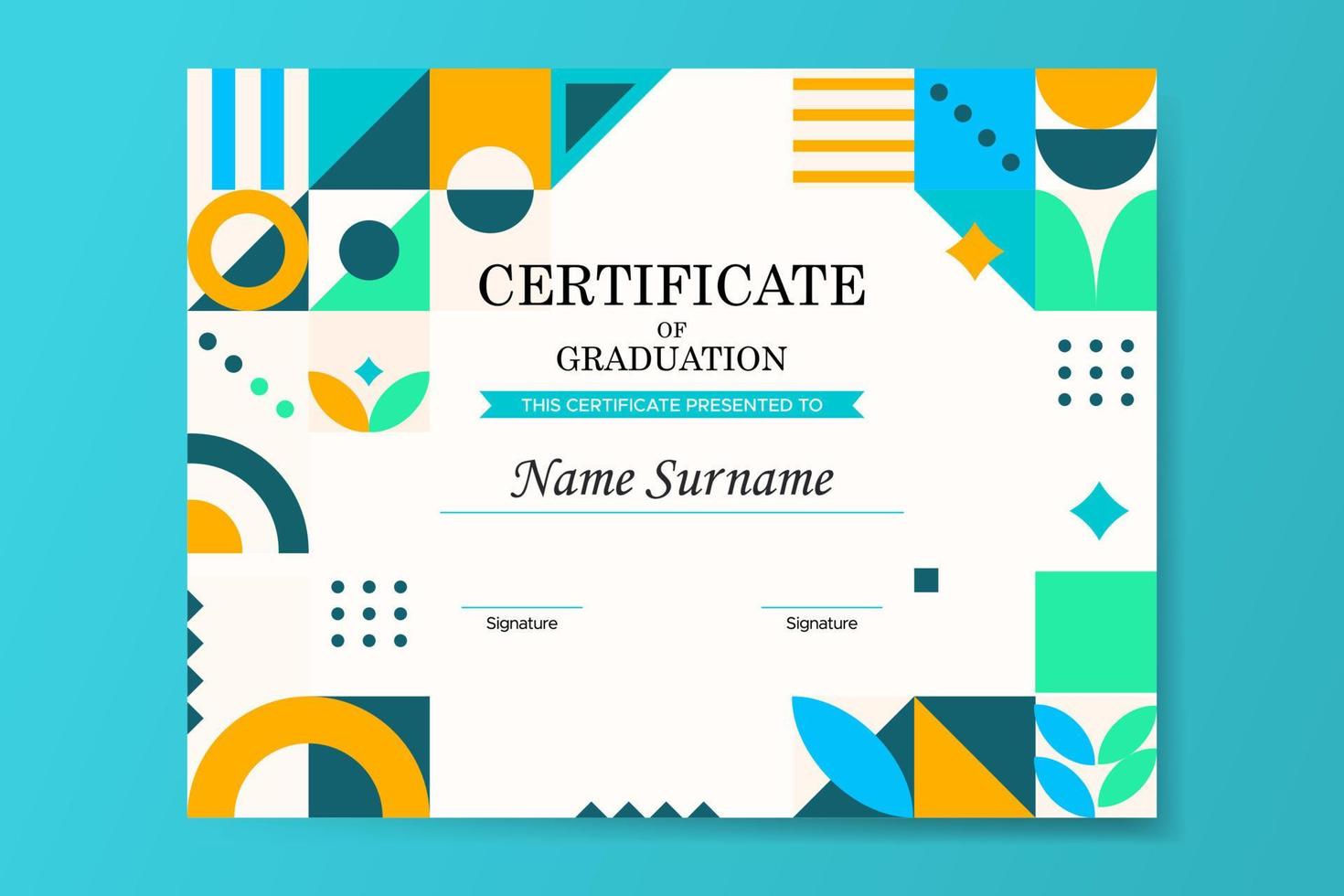 Graduation Certificate Template Design vector