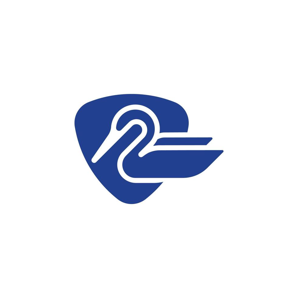 blue swan badge shield logo concept. Vector illustration
