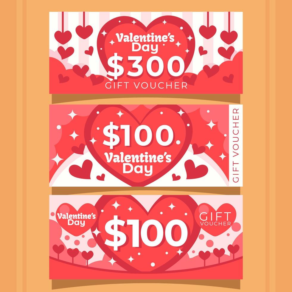 Valentines Vouchers for Couple vector