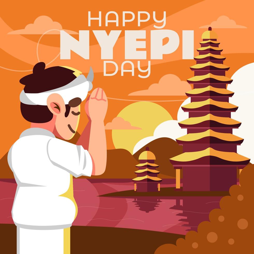 Balinese Prayer of Nyepi vector