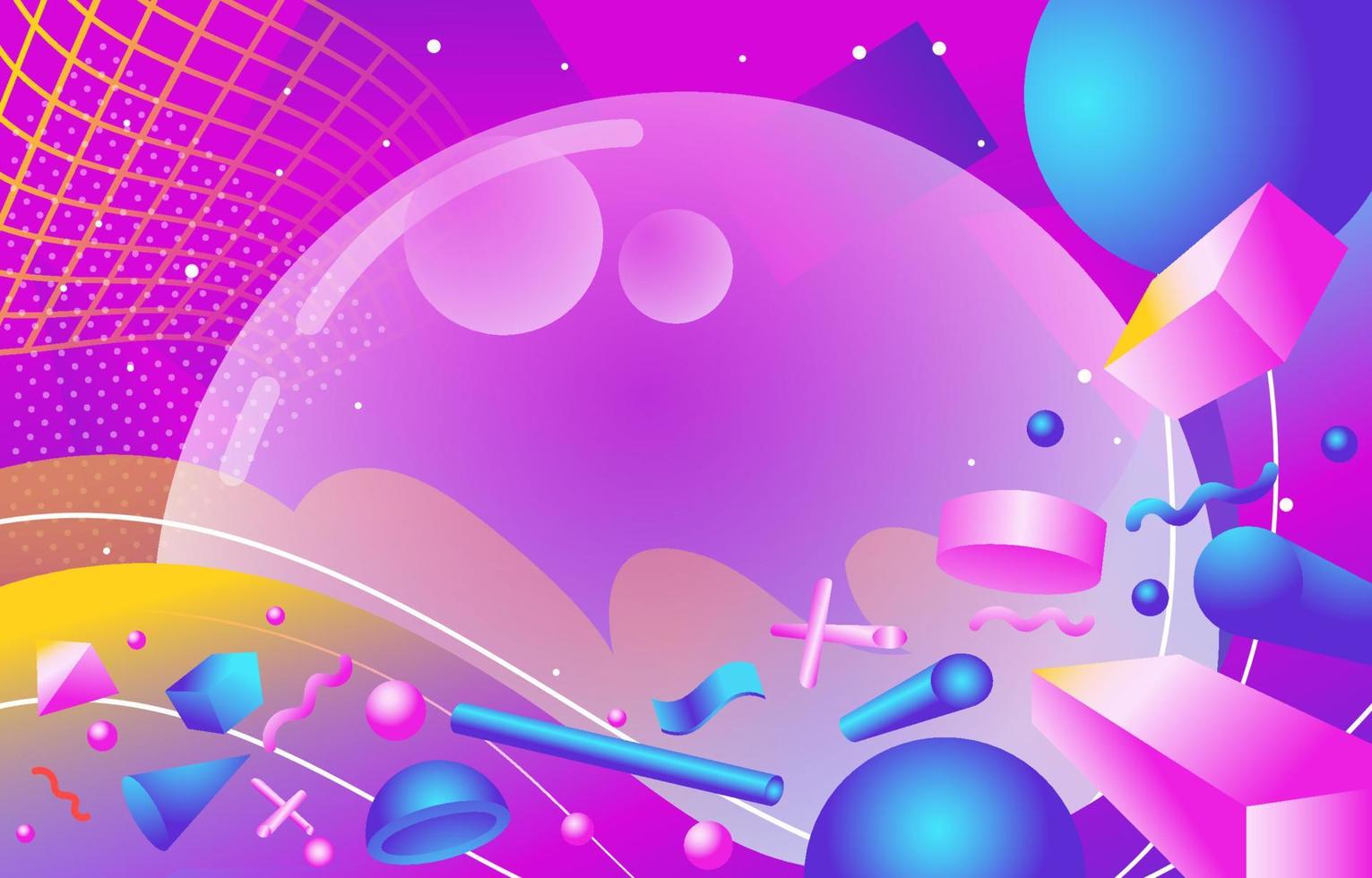 Bubble with 3D Shape Gravity vector