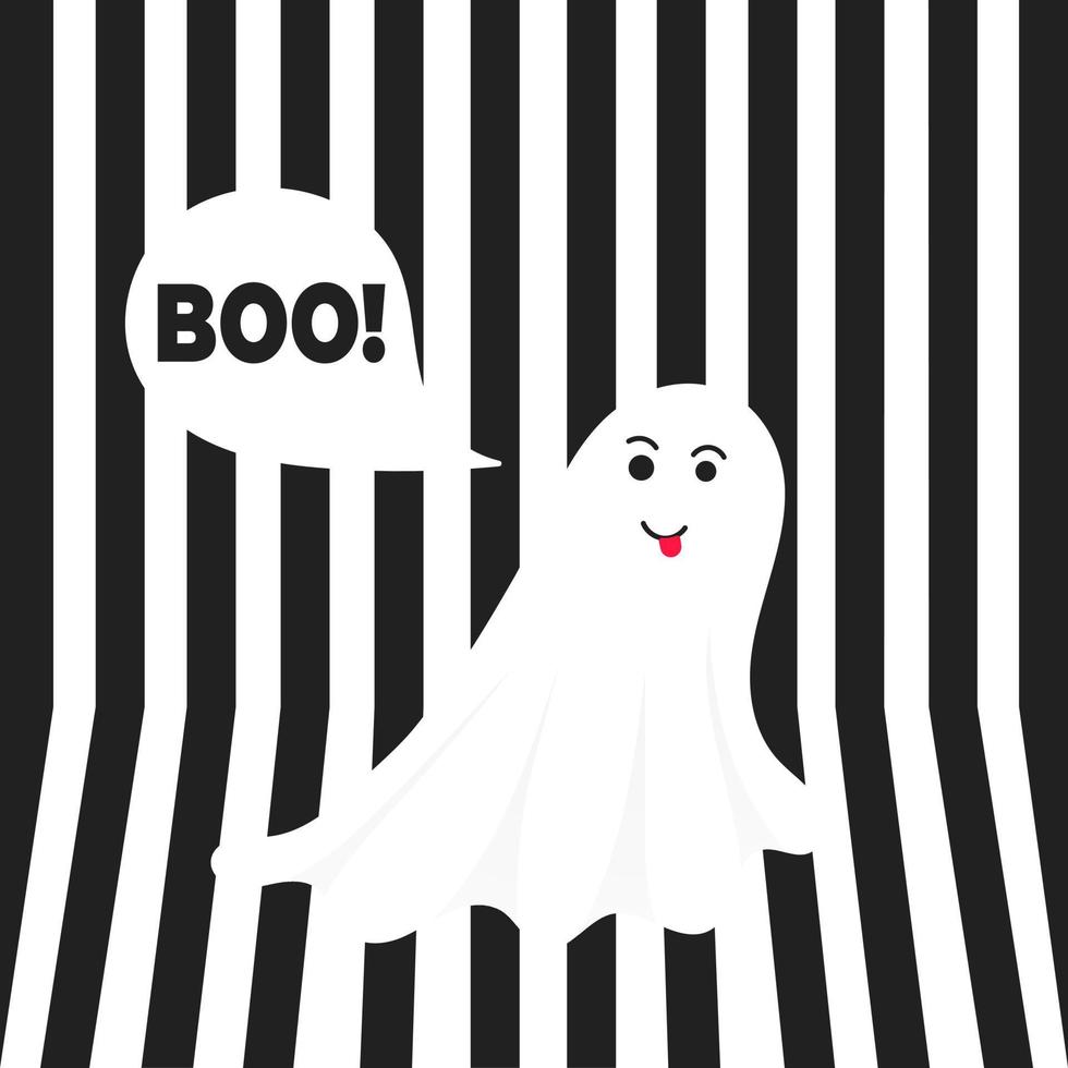 Boo ghost halloween message concept. vector