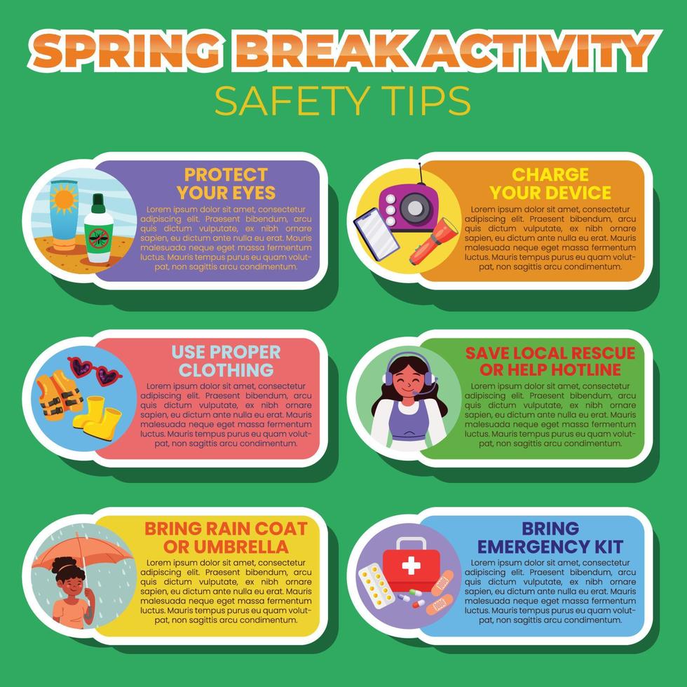 Safety Tips for Spring Break vector