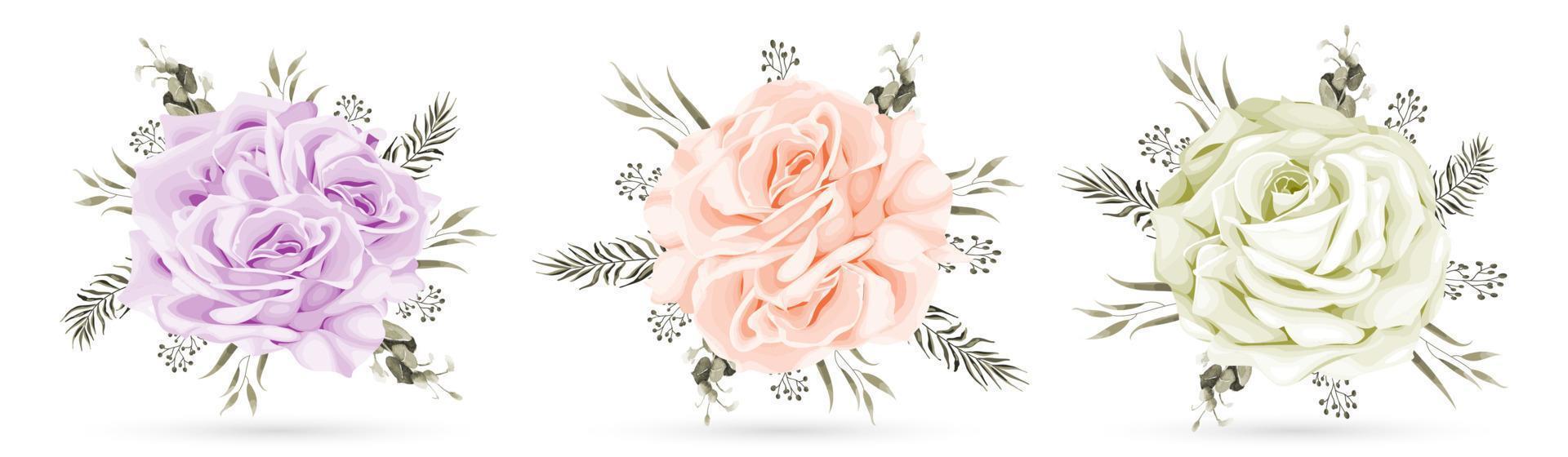 Rose bouquet isolated on white background vector