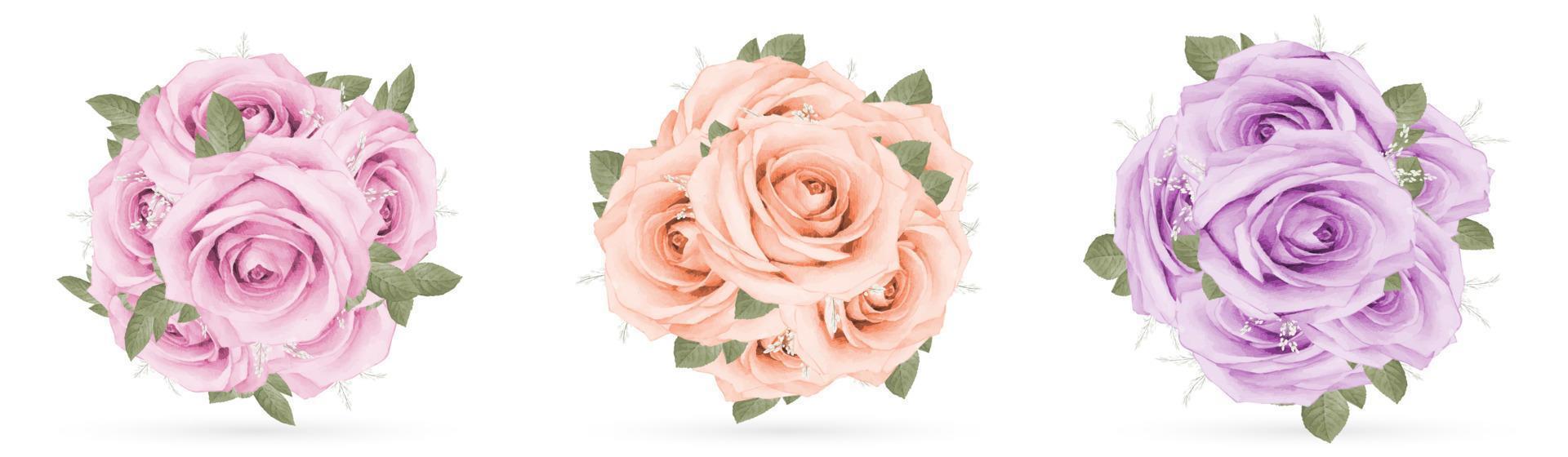 Rose bouquet isolated on white background vector