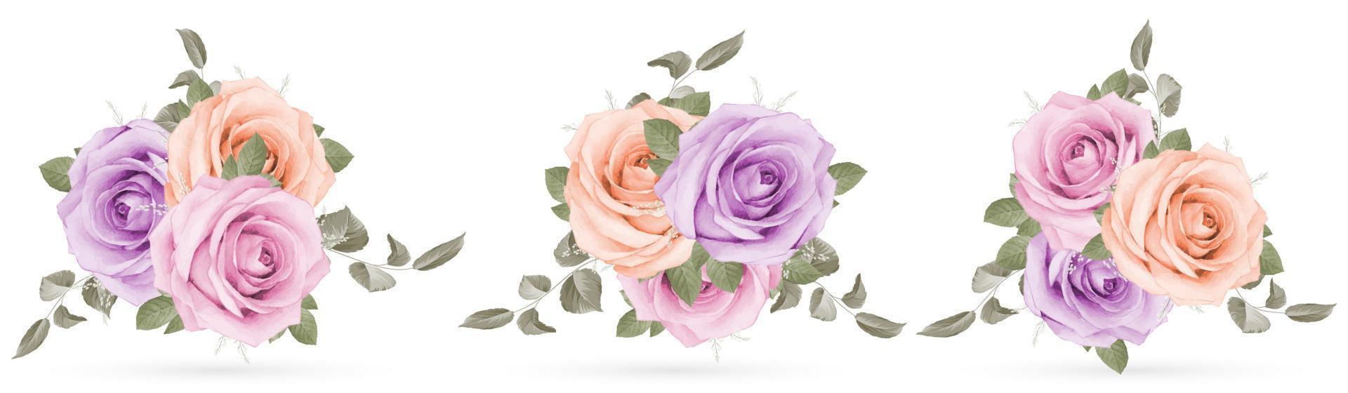 Rose bouquet isolated on white background vector