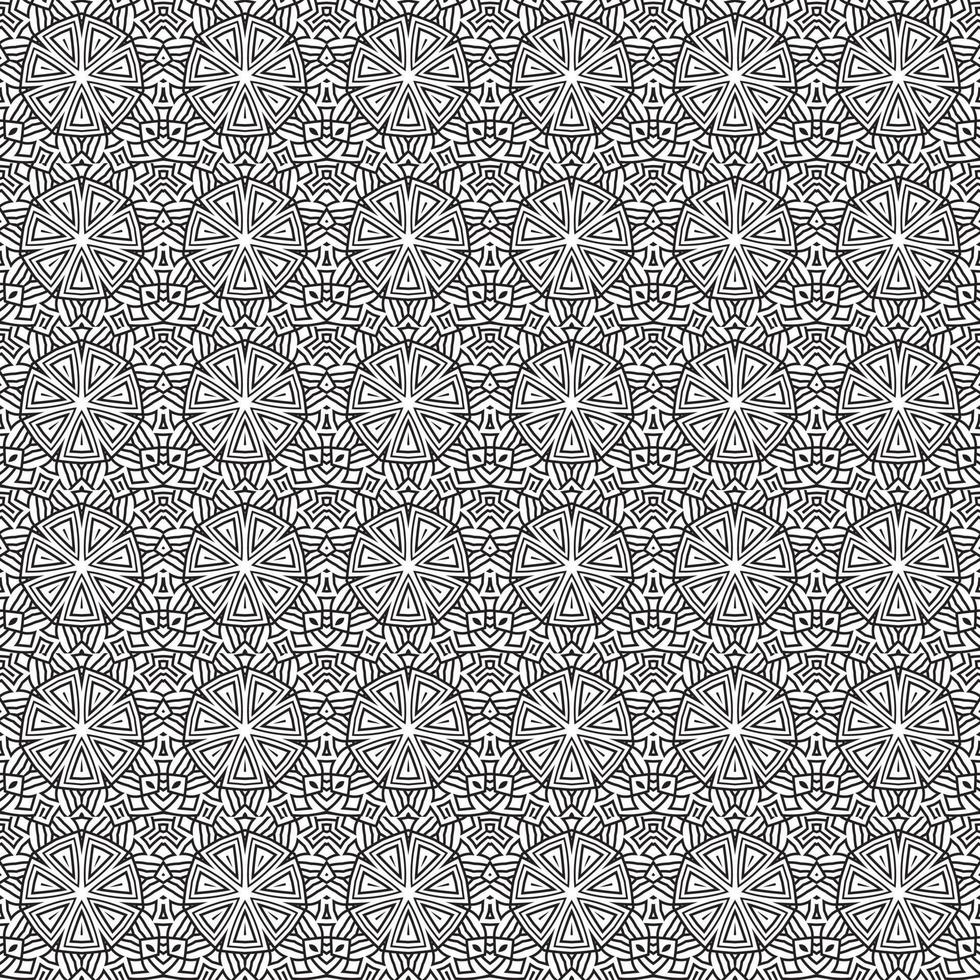 papel tapiz de mandala geométrico de fondo de patrón sin costuras de batik clásico. elegante motivo floral tradicional vector