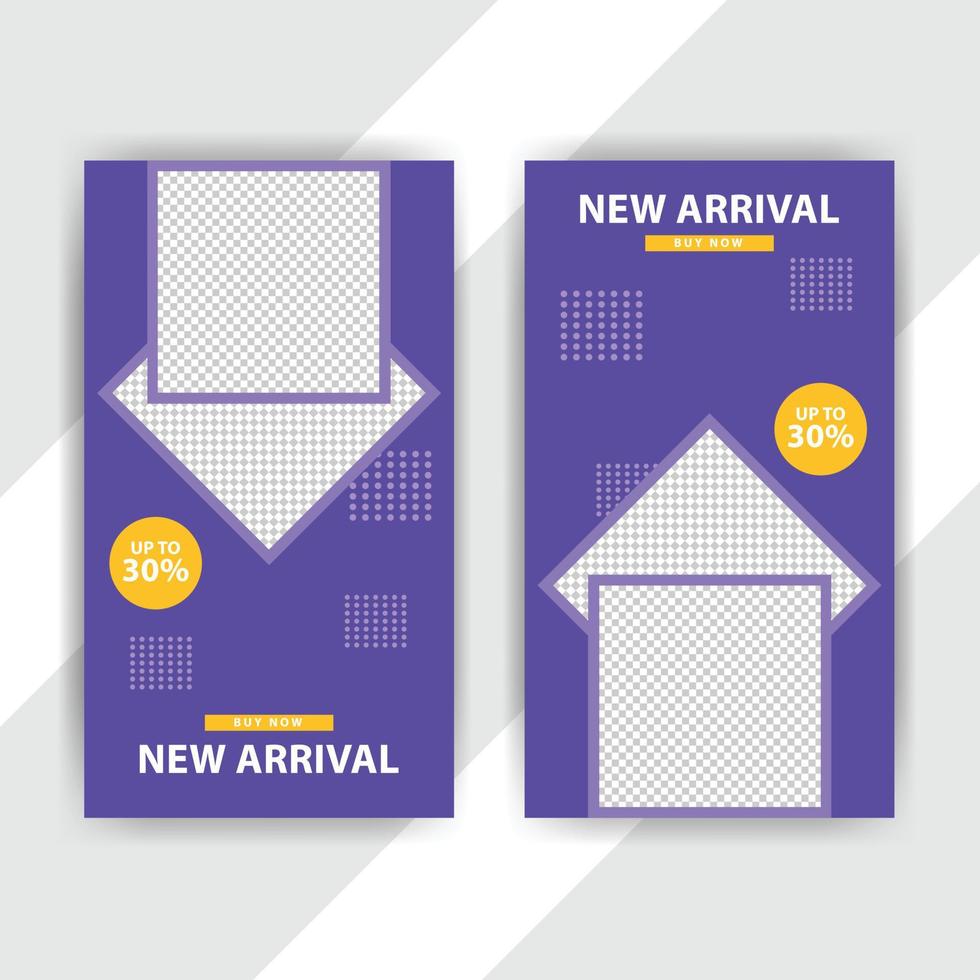 Creative social networks stories design, vertical banner vector