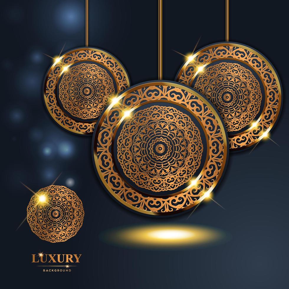 Luxury rings golden mandala background Free Vector