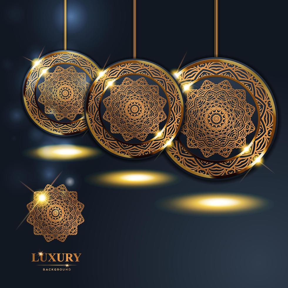 Luxury rings golden mandala background Free Vector
