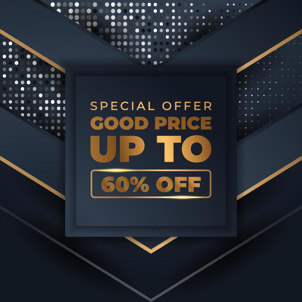 mega flash sales banners with black gold for sales vector