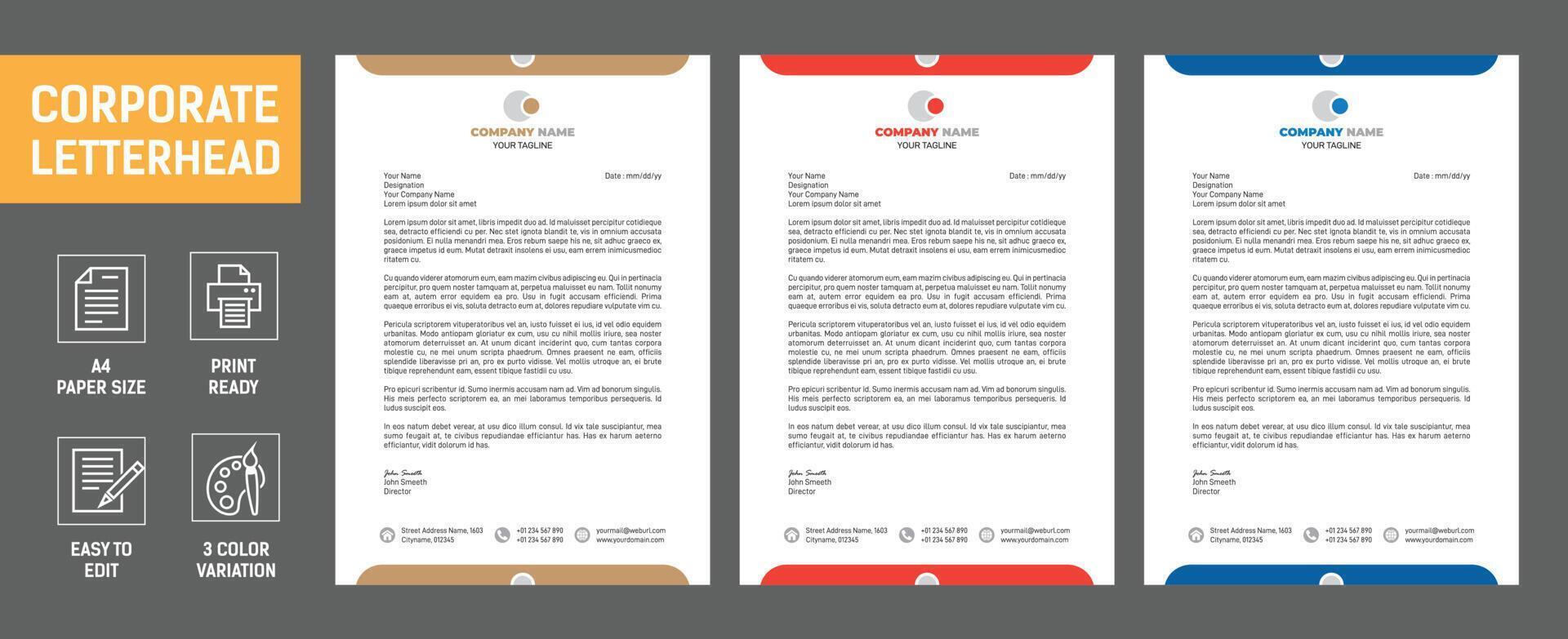 Business letterhead stationery 5422532 Vector Art at Vecteezy