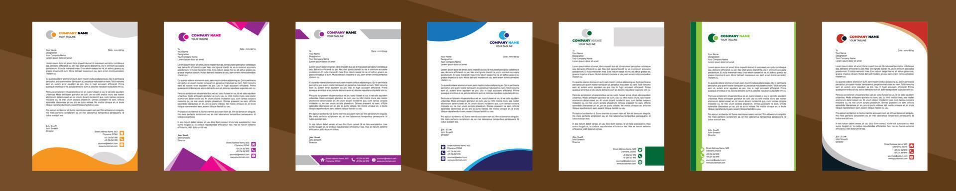 Professional Corporate And Creative Letterhead Design Set For Business vector