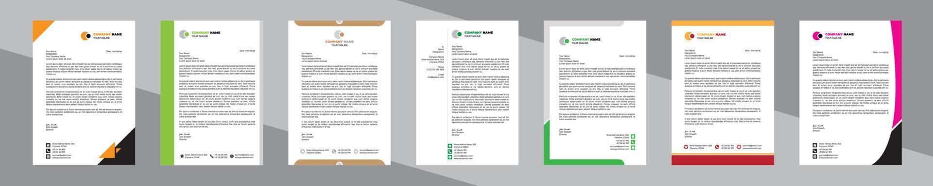 Professional Corporate And Creative Letterhead Design Set For Business vector