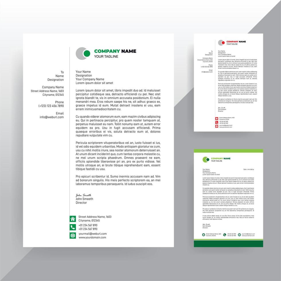 Modern Business Letterhead Design Template. Professional Letterhead Template vector