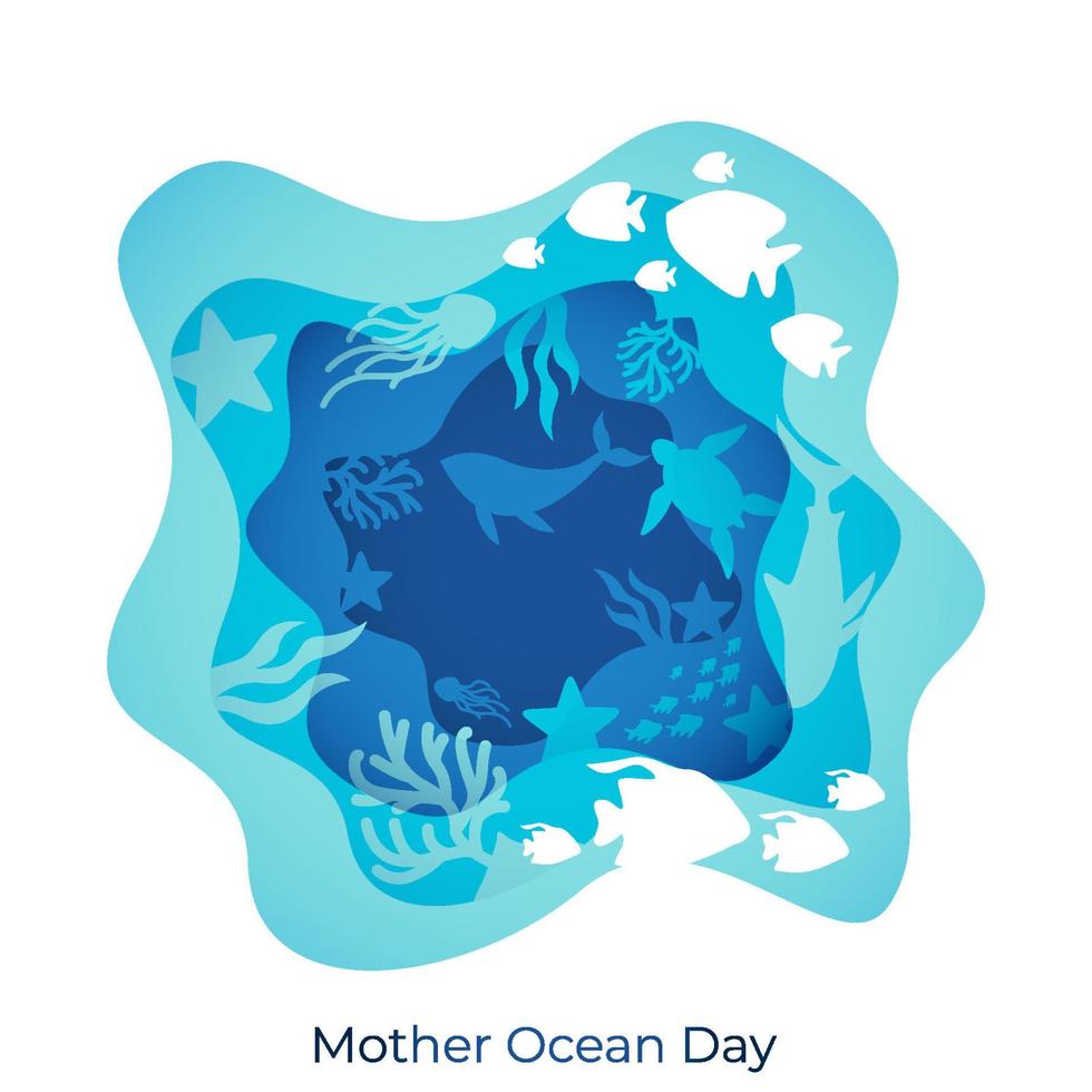 Mother Ocean Day Background vector