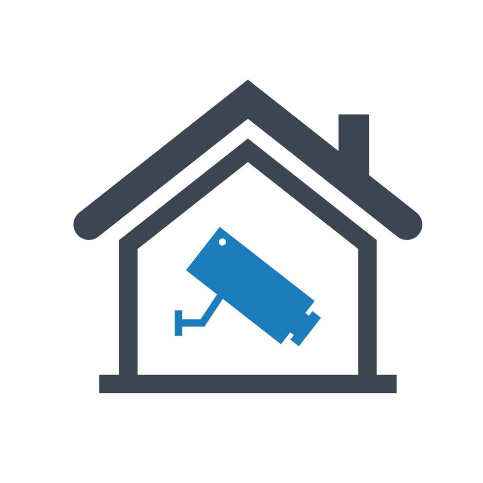 Home surveillance icon vector