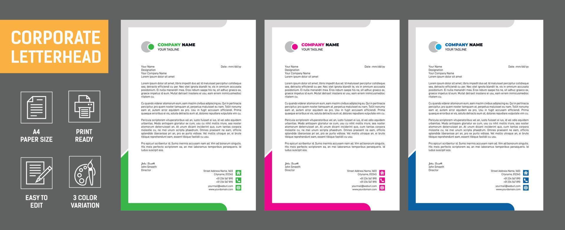 Professional creative business letterhead vector