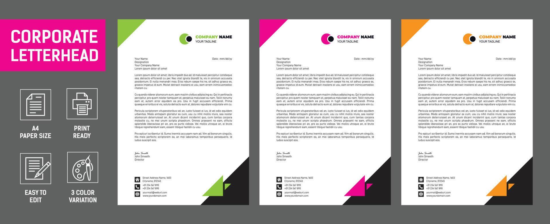 Business letterhead stationery 5422758 Vector Art at Vecteezy